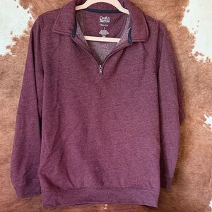 croft & barrow Men's Burgundy Zip-Up Sweater